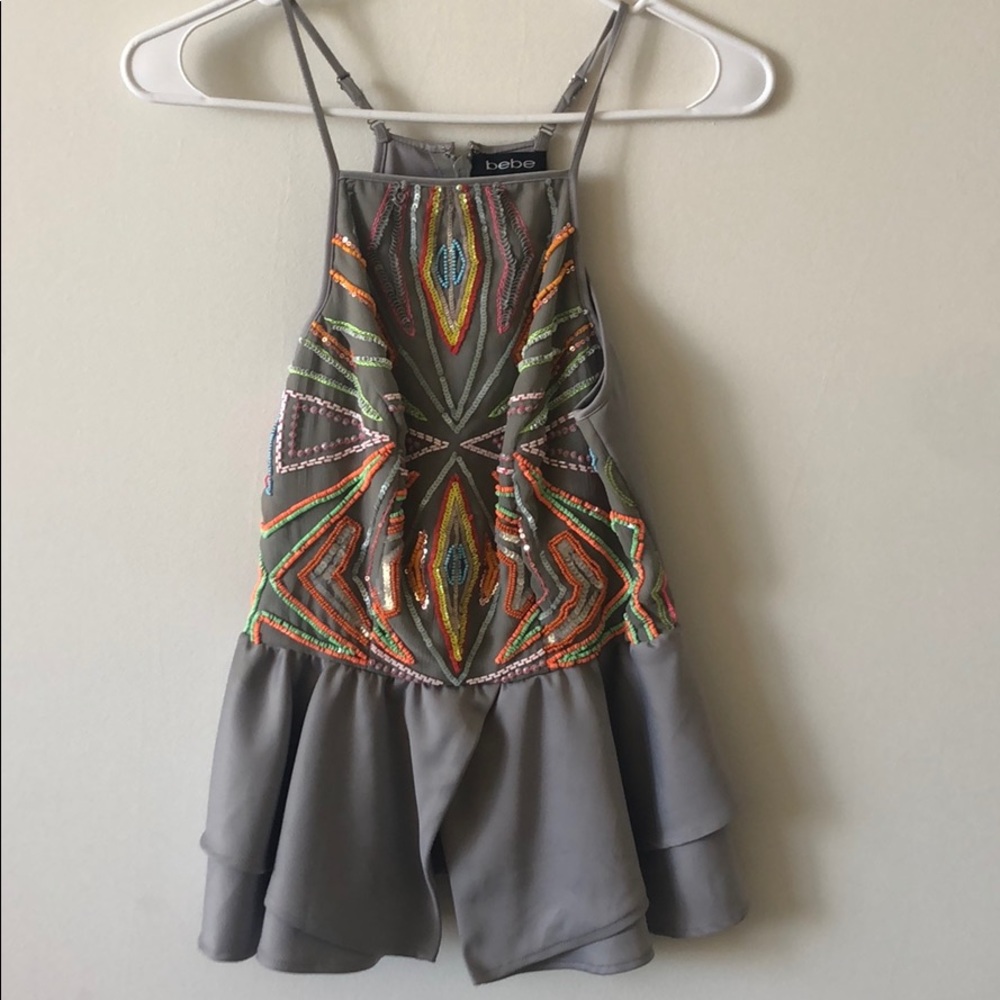 Beaded Peplum Top